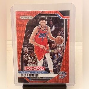 CHET HOLMGREN 2024-25 PANINI PRIZM BASKETBALL RED WAVE PARALLEL OKC